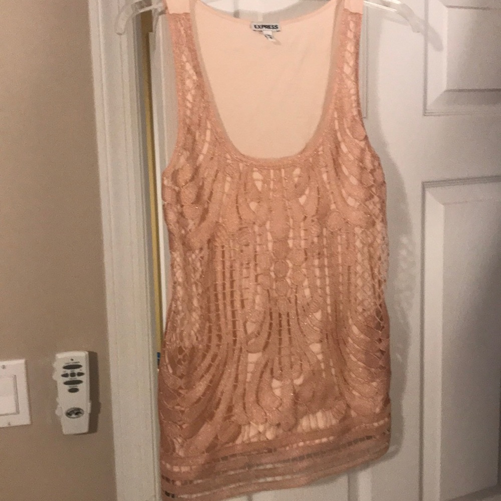 Rose gold/ pink glitter tank